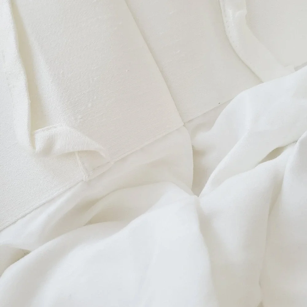 Pair package cream / white lined pinch pleat drapes / curtains